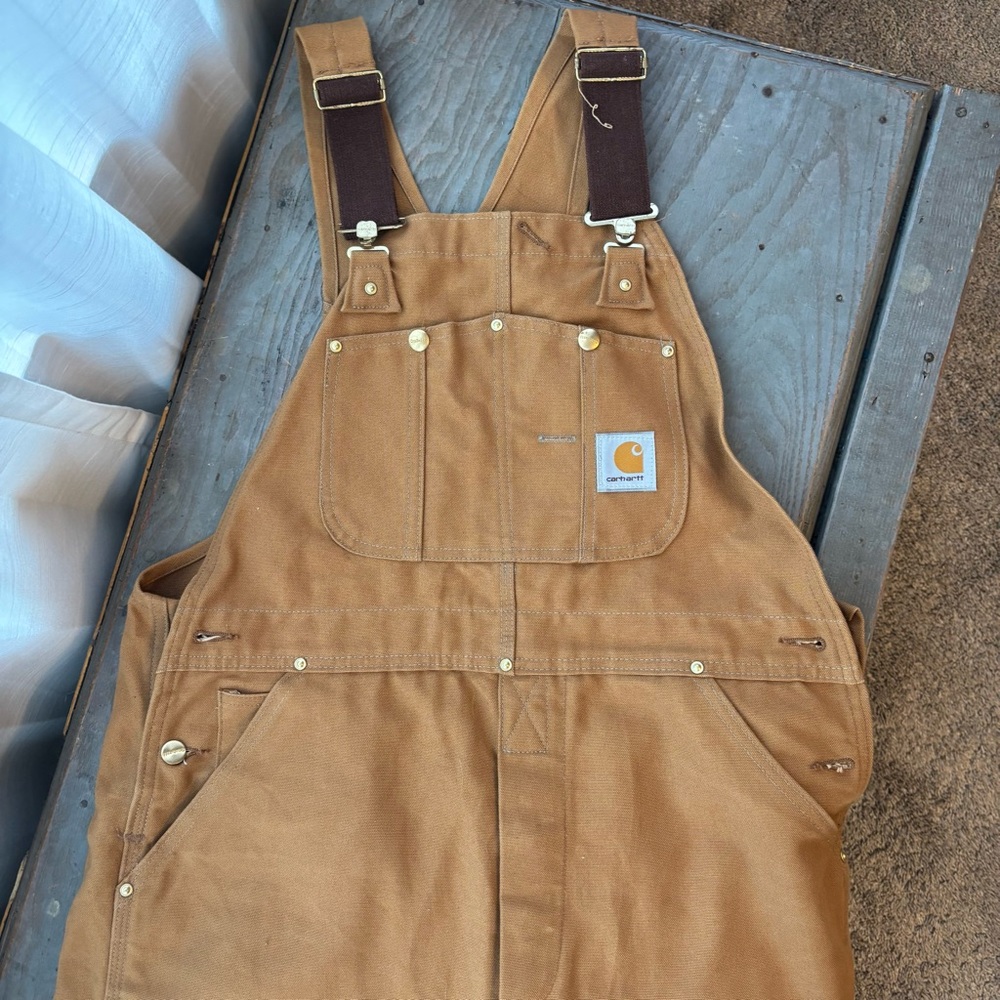 Vintage Carhartt unlined duck bib overalls R01 | size 36x30 - Picture 3 of 7
